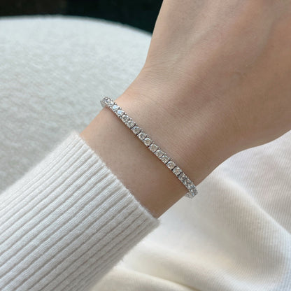[Regalia jewelry]Dainty Charming Round Cut Tennis Bracelet