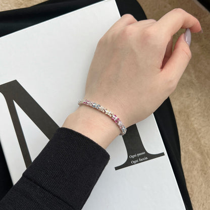 [Regalia jewelry]Radiant Colorful Emerald Cut Party Bracelet