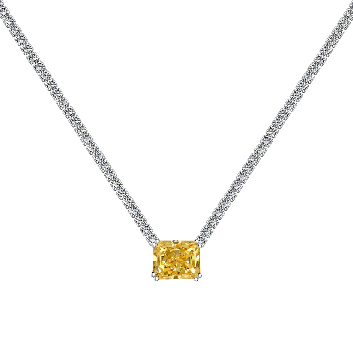 [Regalia jewelry]4.0 Carat Elegant Radiant Cut Necklace
