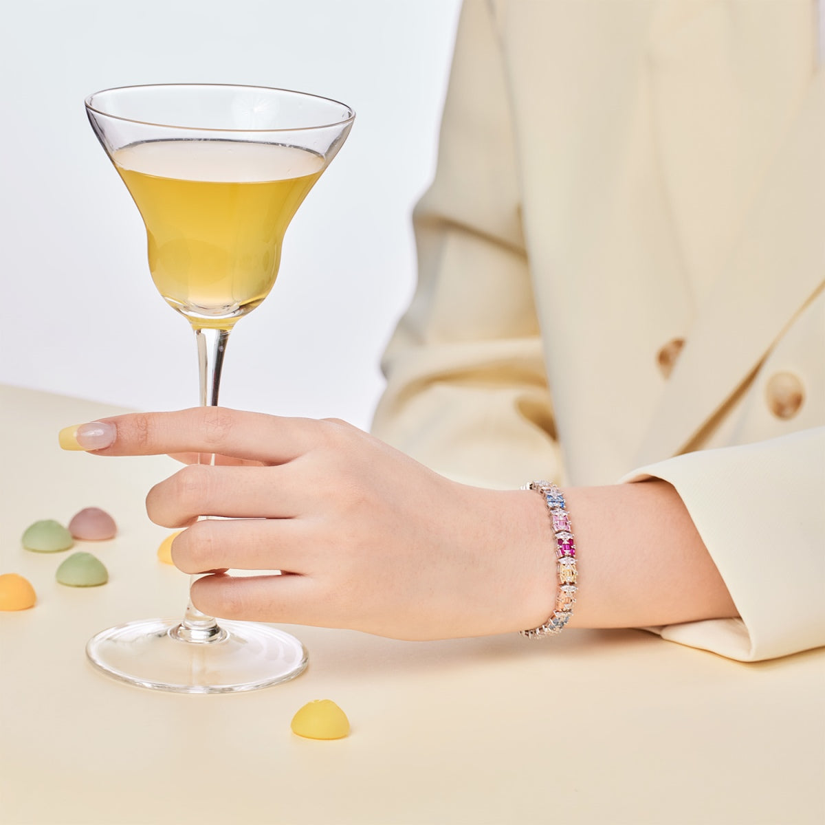 [Regalia jewelry]Delicate Colorful Multi Cut Party Bracelet