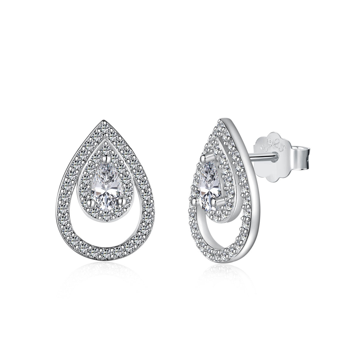 [Regalia jewelry]Sparkling Delicate Water Drop Shape Daily Earrings