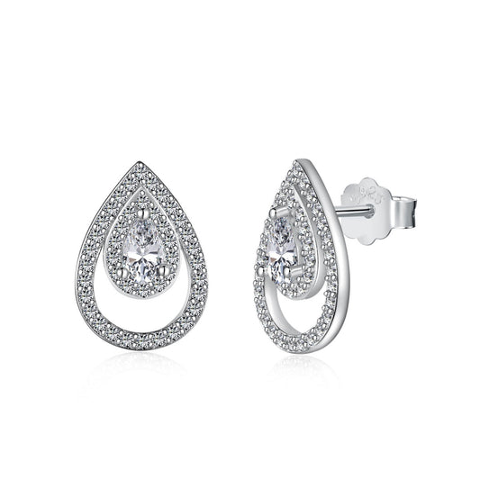 [Regalia jewelry]Sparkling Delicate Water Drop Shape Daily Earrings