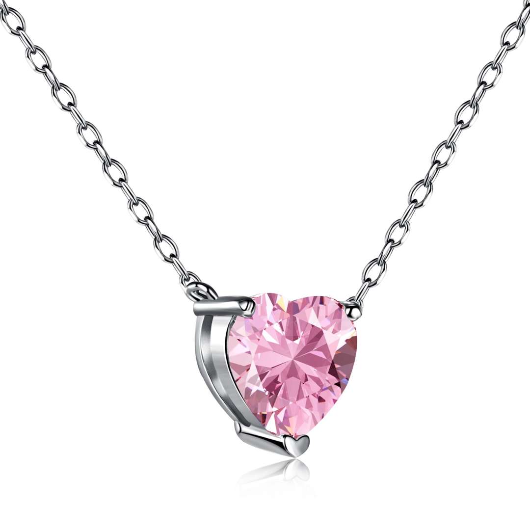 [Regalia jewelry]Heart Shape Main Stone Pendant Collarbone Necklace