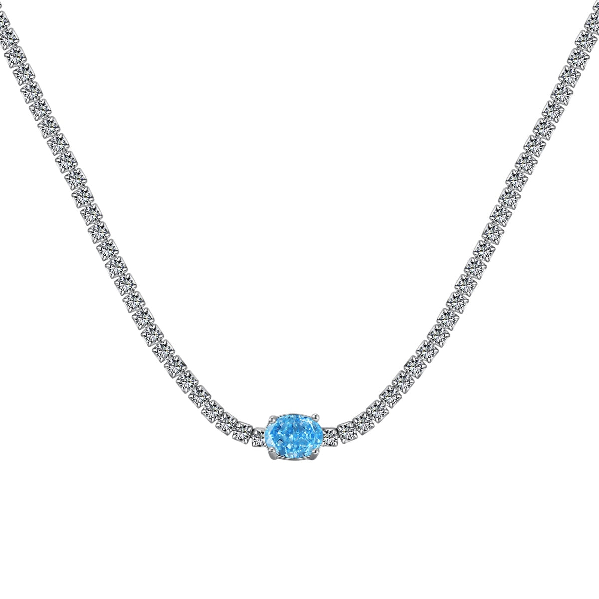 [Regalia jewelry]1.0 Carat Shining Oval Cut Necklace