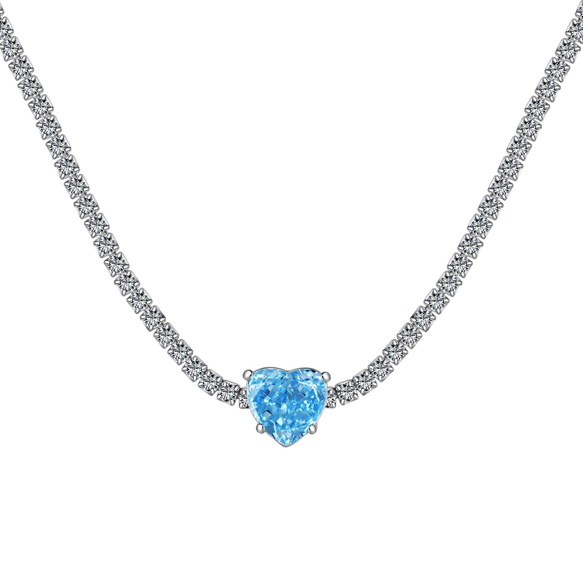 [Regalia jewelry]2.0 Carat Sparkling Tennis Heart Cut Necklace