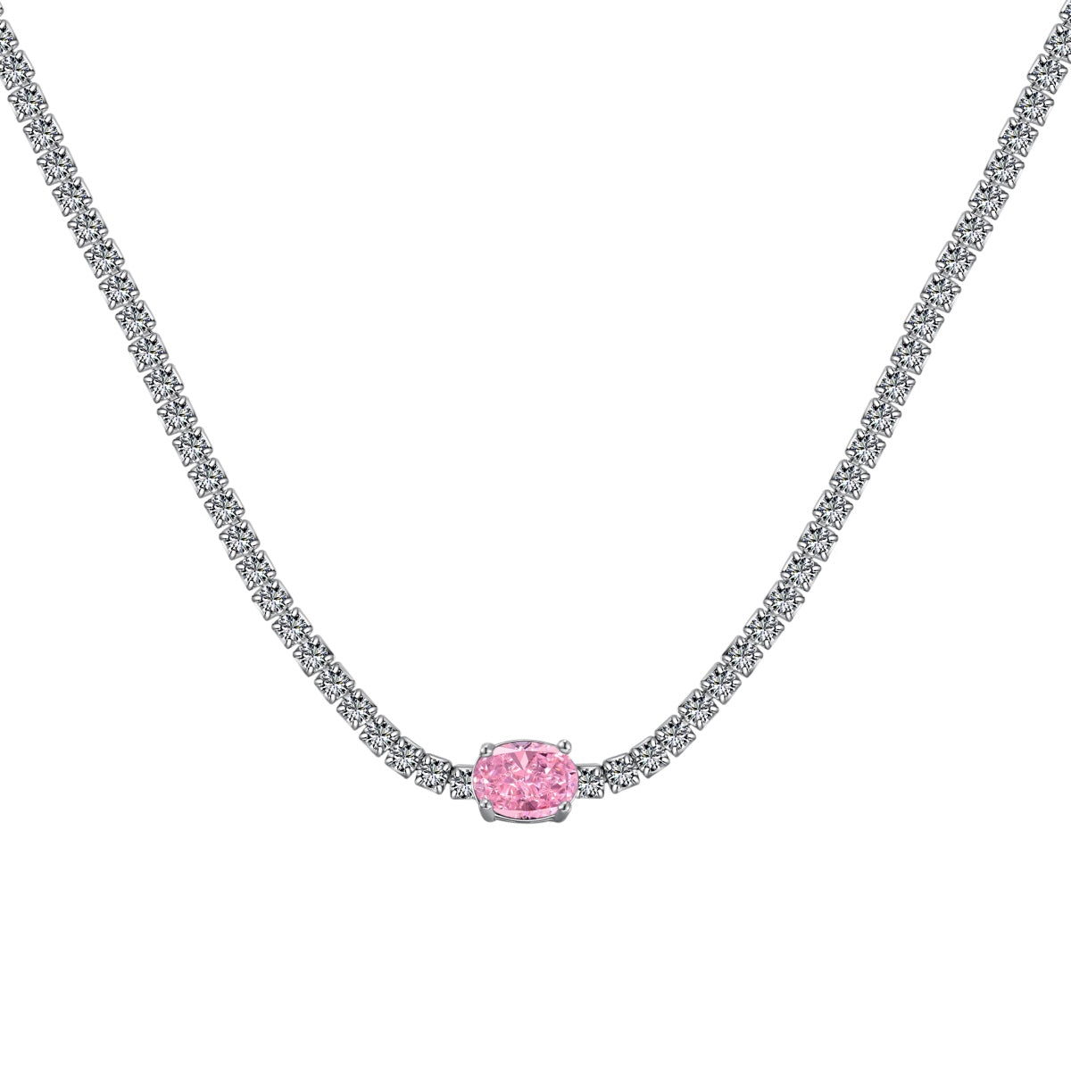 [Regalia jewelry]1.0 Carat Shining Oval Cut Necklace