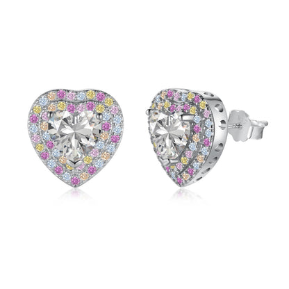 [Regalia jewelry]Dazzling Heart Shape Lover Earrings