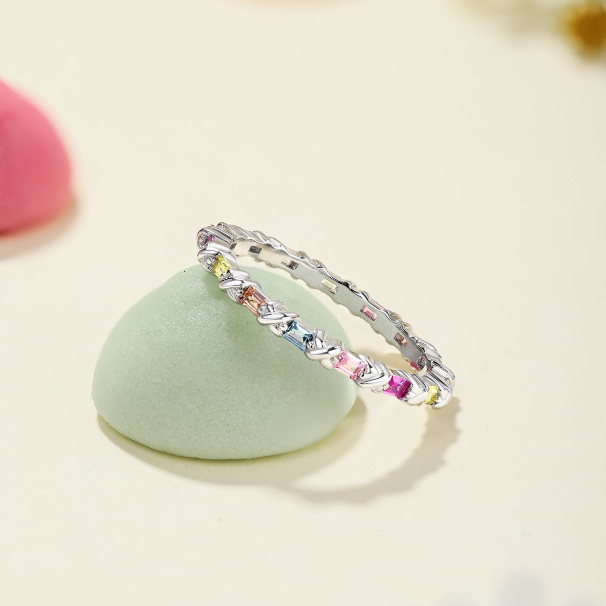 [Regalia jewelry]Charming Colorful Round Cut Daily Ring