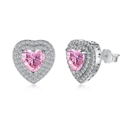 [Regalia jewelry]Dazzling Heart Shape Lover Earrings
