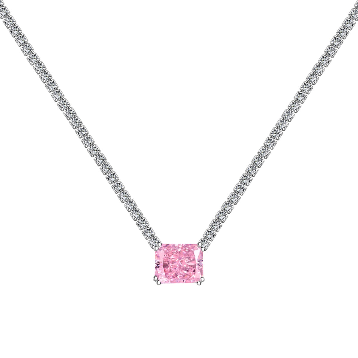 [Regalia jewelry]4.0 Carat Elegant Radiant Cut Necklace
