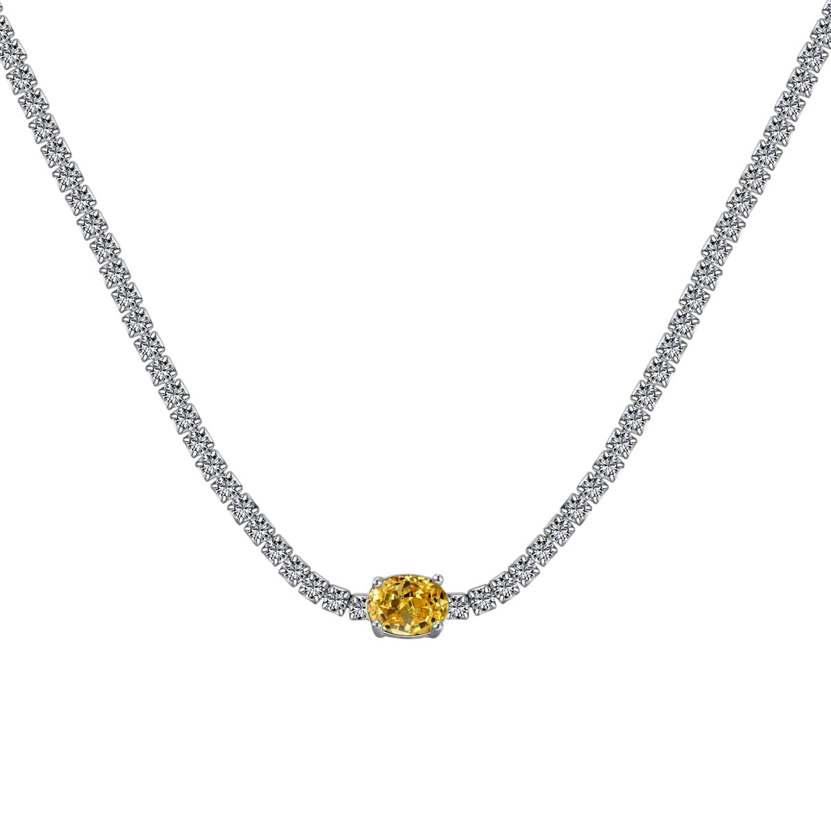 [Regalia jewelry]1.0 Carat Shining Oval Cut Necklace