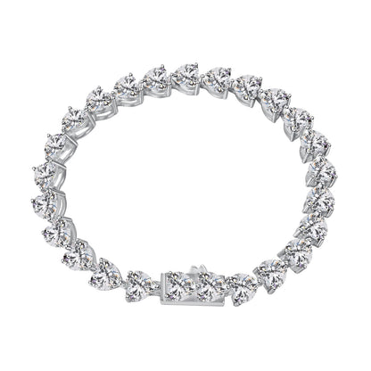 [Regalia jewelry]0.75 Carat Elegant Romantic Heart Shape Lover Bracelet