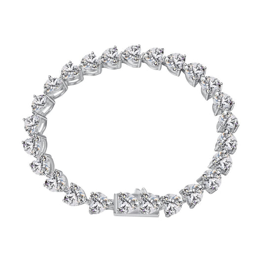 [Regalia jewelry]0.75 Carat Elegant Romantic Heart Shape Lover Bracelet