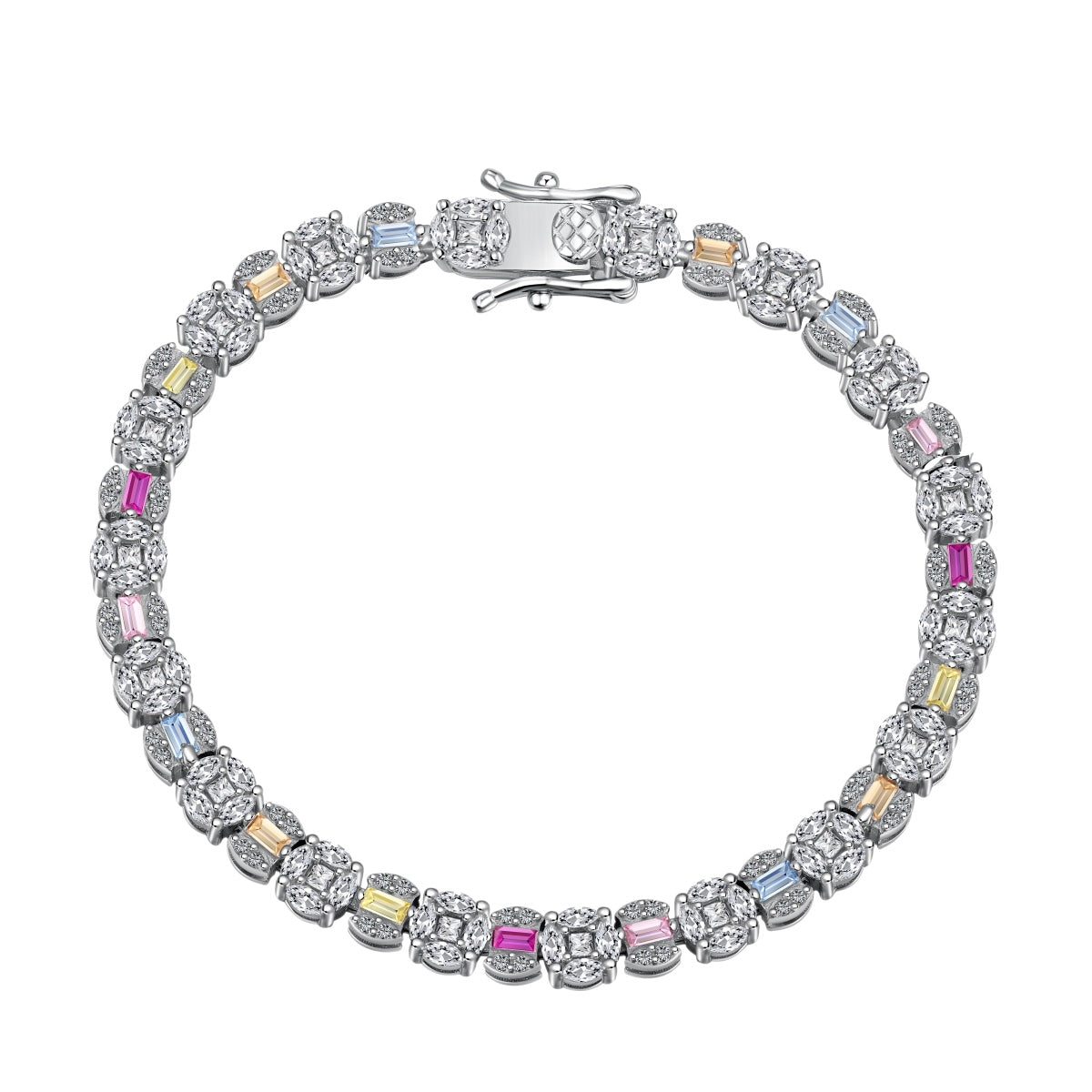 [Regalia jewelry]Dazzling Radiant Multi Cut Daily Bracelet