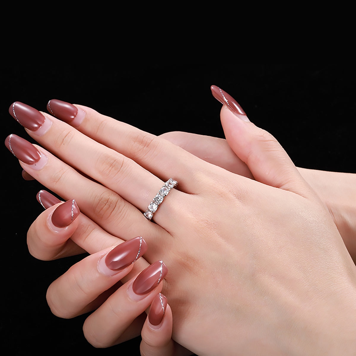 [Regalia jewelry]Eternity Round Cut Tennis Ring