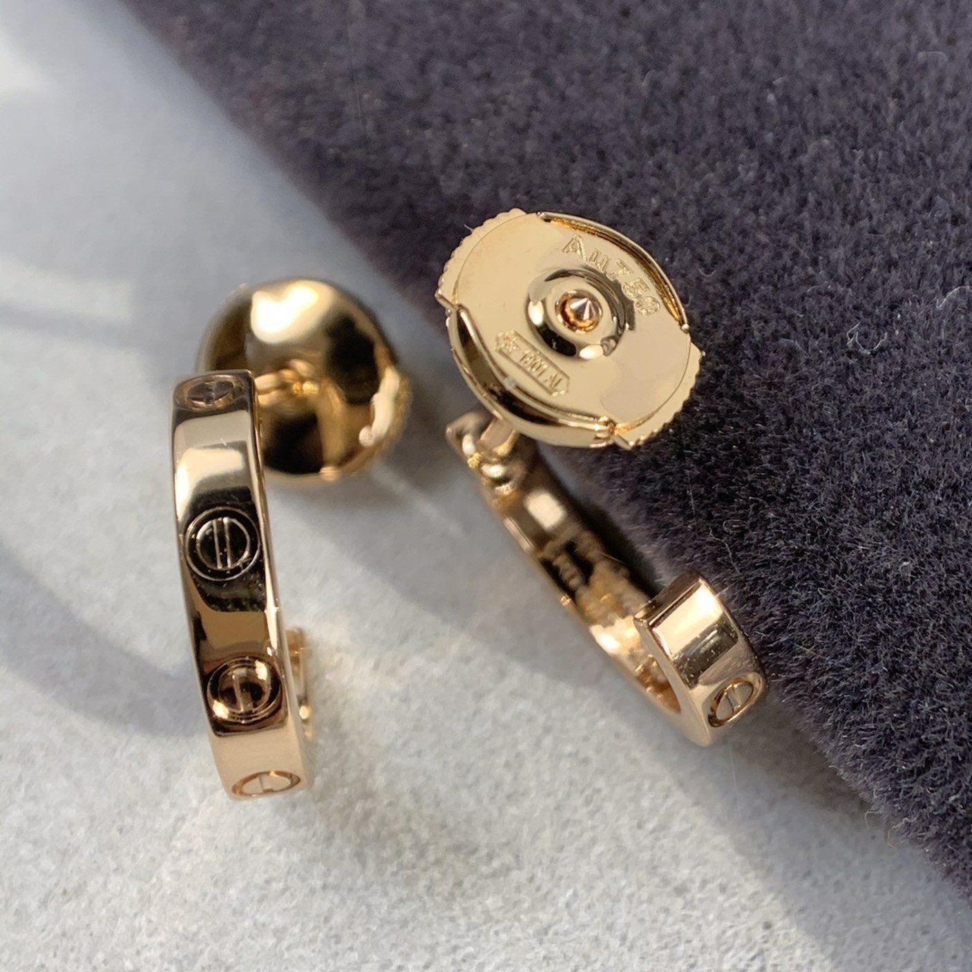 [Regalia jewelry]LOVE EARRINGS 2.65MM PINK GOLD