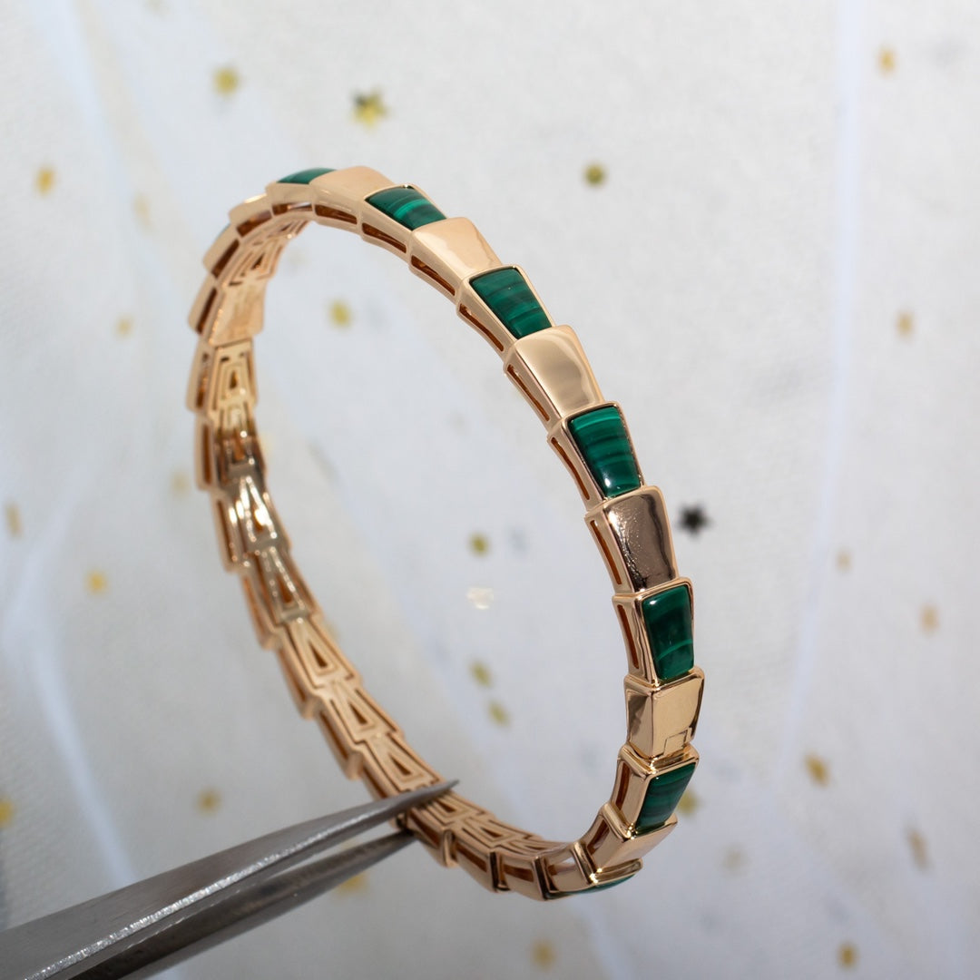 [Regalia jewelry]SERPENTI BRACELET PINK GOLD MALACHITE