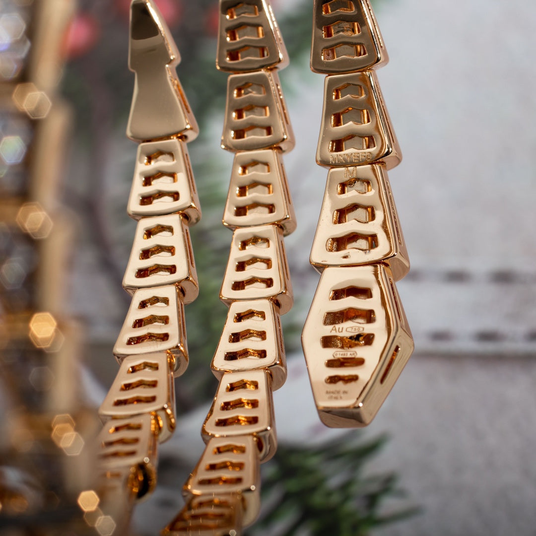 [Regalia jewelry]SERPENTI BRACELET PINK GOLD DIAMOND DOUBLE ROW