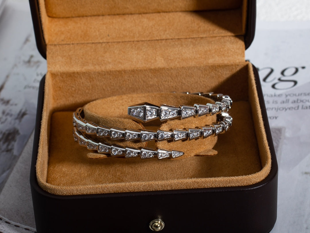 [Regalia jewelry]SERPENTI BRACELET SILVER DIAMOND DOUBLE ROW