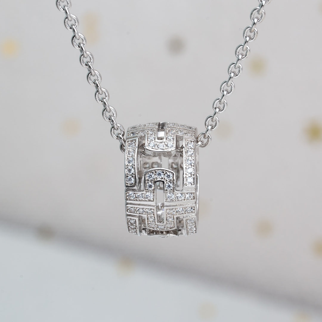[Regalia jewelry]PARENTESI NECKLACE SILVER DIAMOND