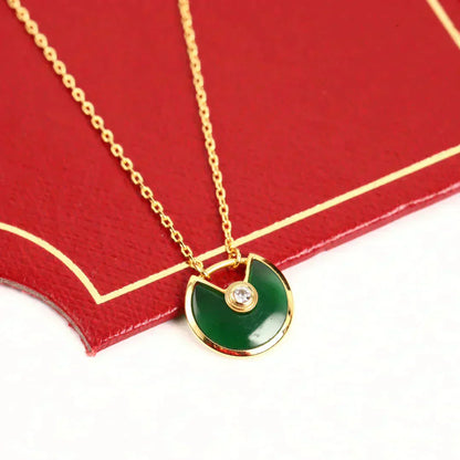 [Regalia jewelry]AMULETTE GOLD MALACHITE NECKLACE