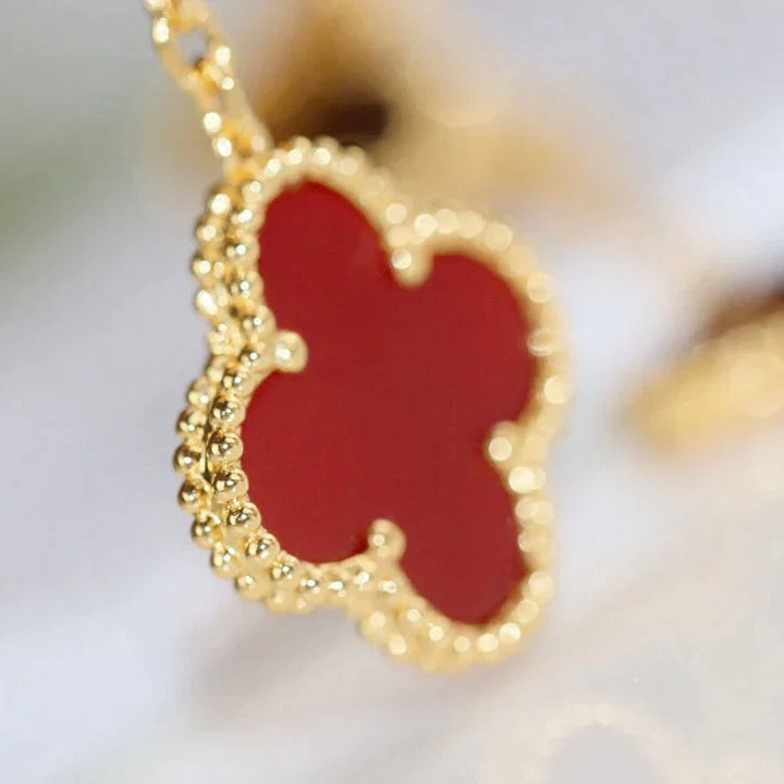 [Regalia jewelry]CLOVER  2 MOTIF  TIGER EYE CARNELIAN EARRINGS