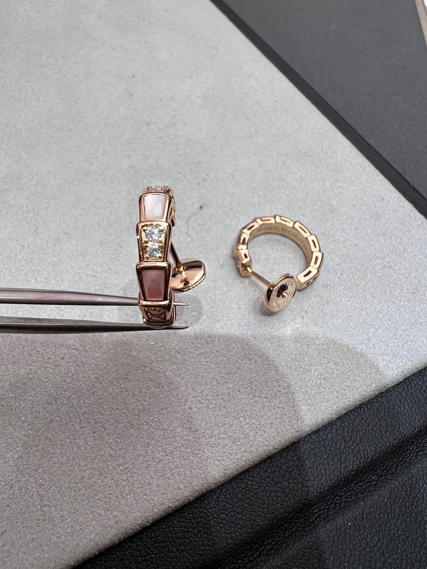 [Regalia jewelry]SERPENTI MOP PINK GOLD EARRINGS