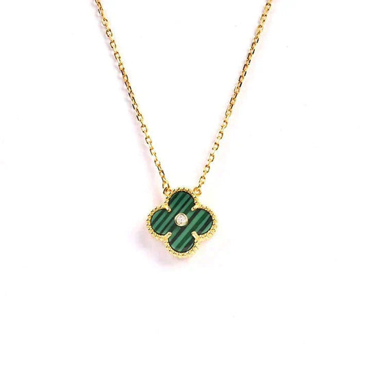 [Regalia jewelry]CLOVER 15MM DIAMOND TURQUOISE NECKLACE