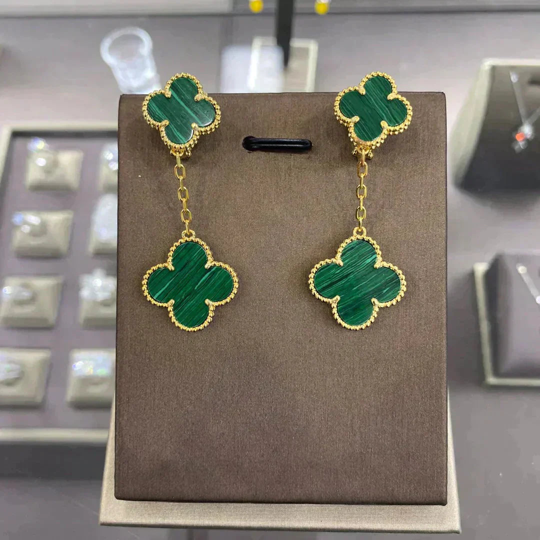 [Regalia jewelry]CLOVER 2 MOTIFS  EARRINGS (MULTIPLE CHOICESC