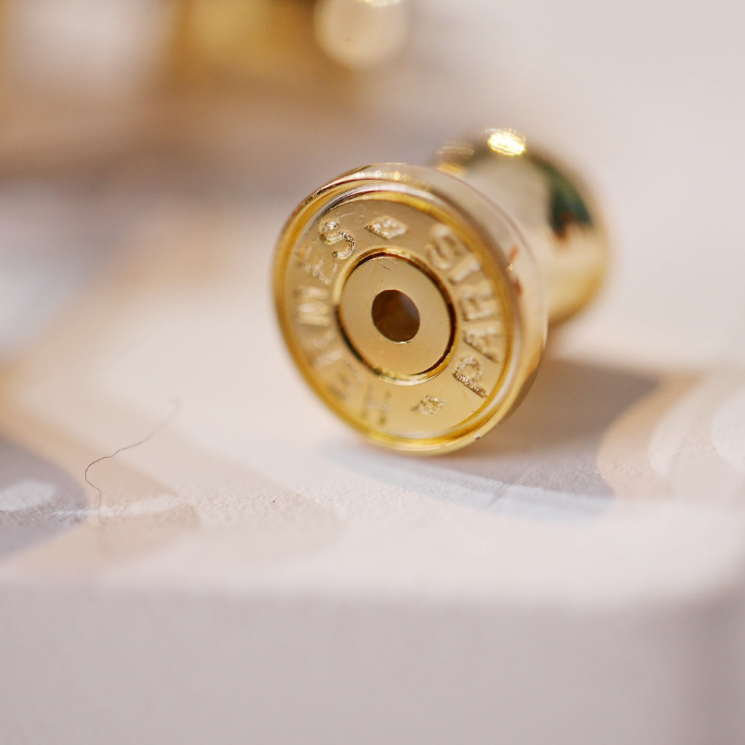 [Regalia jewelry]MINI POP H GOLD EARRINGS GREY