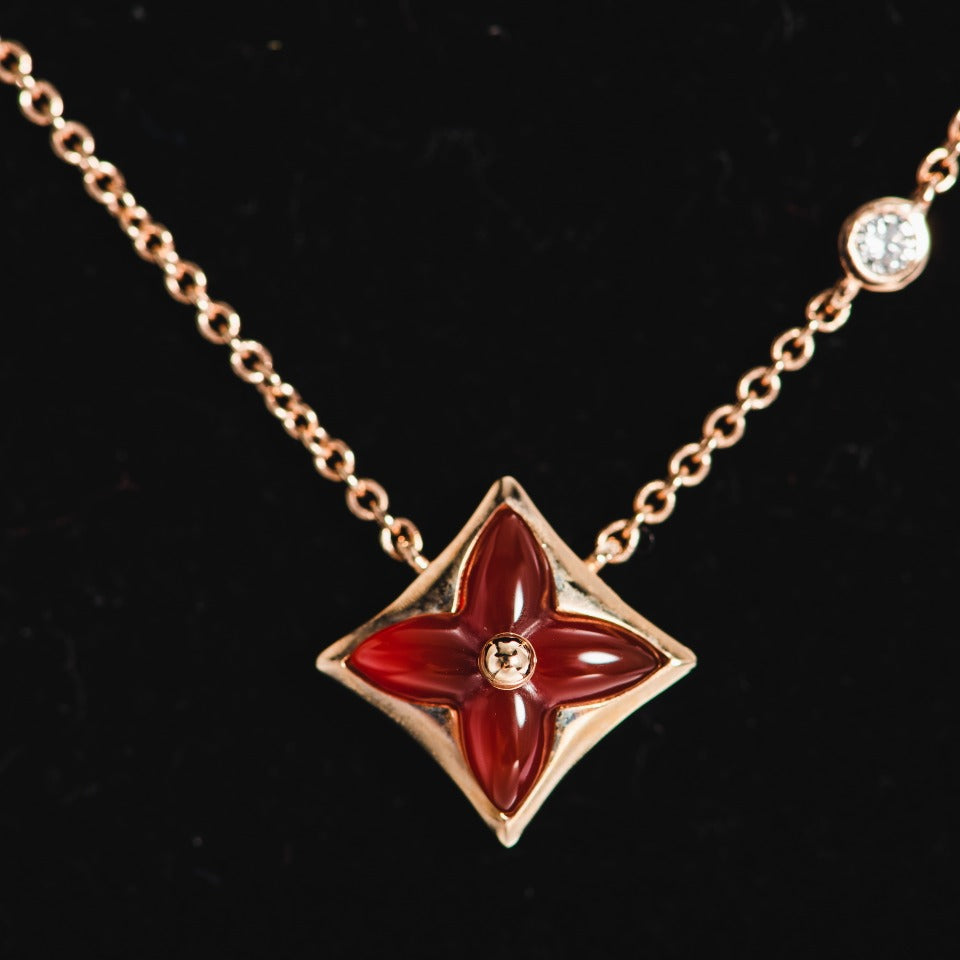 [Regalia jewelry]STAR NECKLACE PINK GOLD 1 DIAMOND