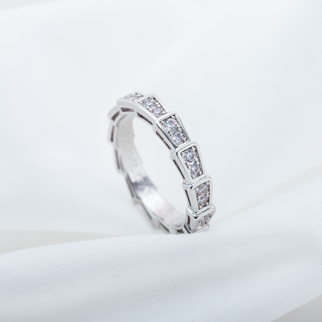 [Regalia jewelry]SERPENTI RING SILVER DIAMOND PAVED 3MM