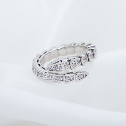 [Regalia jewelry]SERPENTI RING SILVER DIAMOND PAVED 4MM