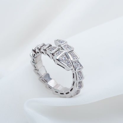 [Regalia jewelry]SERPENTI RING SILVER DIAMOND PAVED 4MM