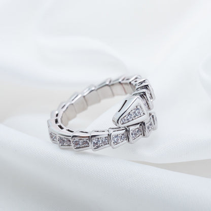 [Regalia jewelry]SERPENTI RING SILVER DIAMOND PAVED 4MM