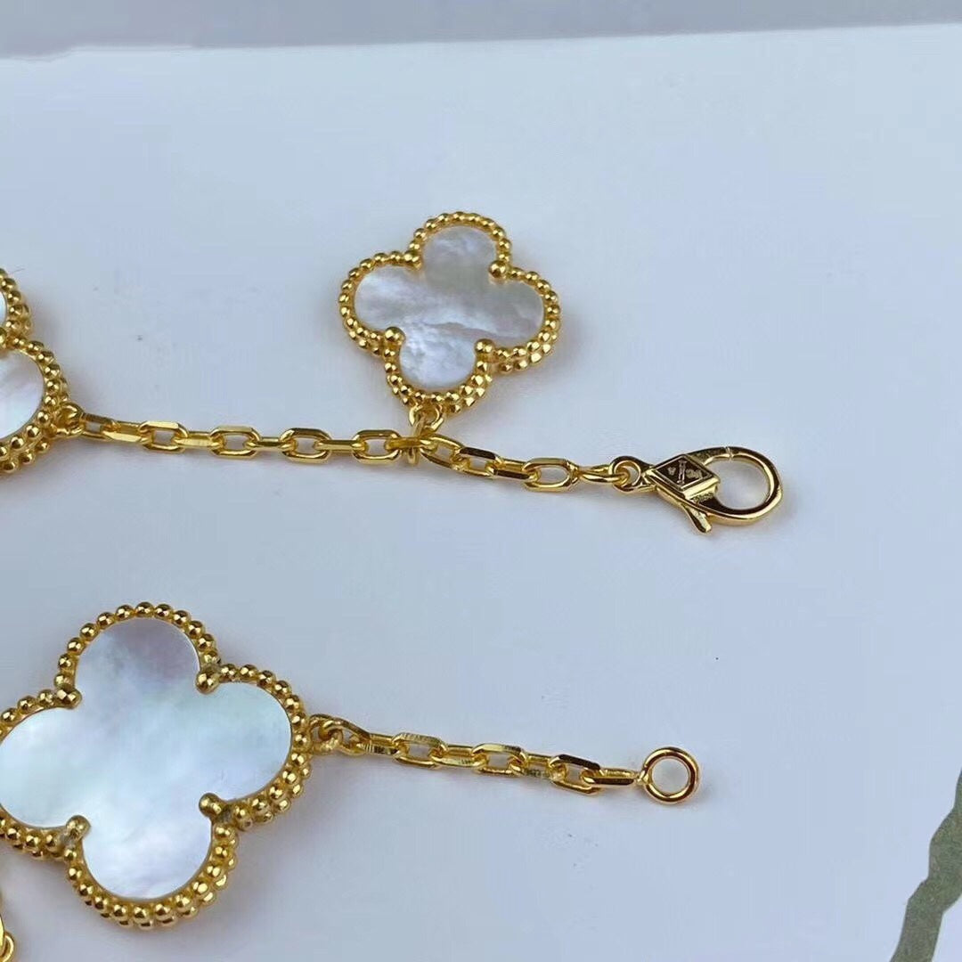 [Regalia jewelry]MAGIC CLOVER MOP GOLD BRACELET 5 MOTIFS