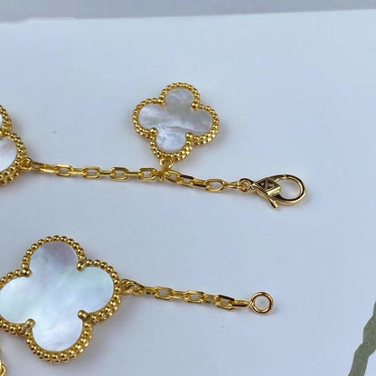[Regalia jewelry]MAGIC CLOVER MOP GOLD BRACELET 5 MOTIFS
