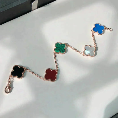 [Regalia jewelry]CLOVER 5 MOTIFS MULTICOLOR  BRACELET