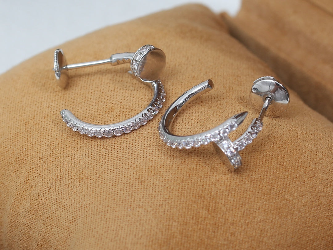 [Regalia jewelry]JUSTE EARRINGS 12.75MM SILVER DIAMOND