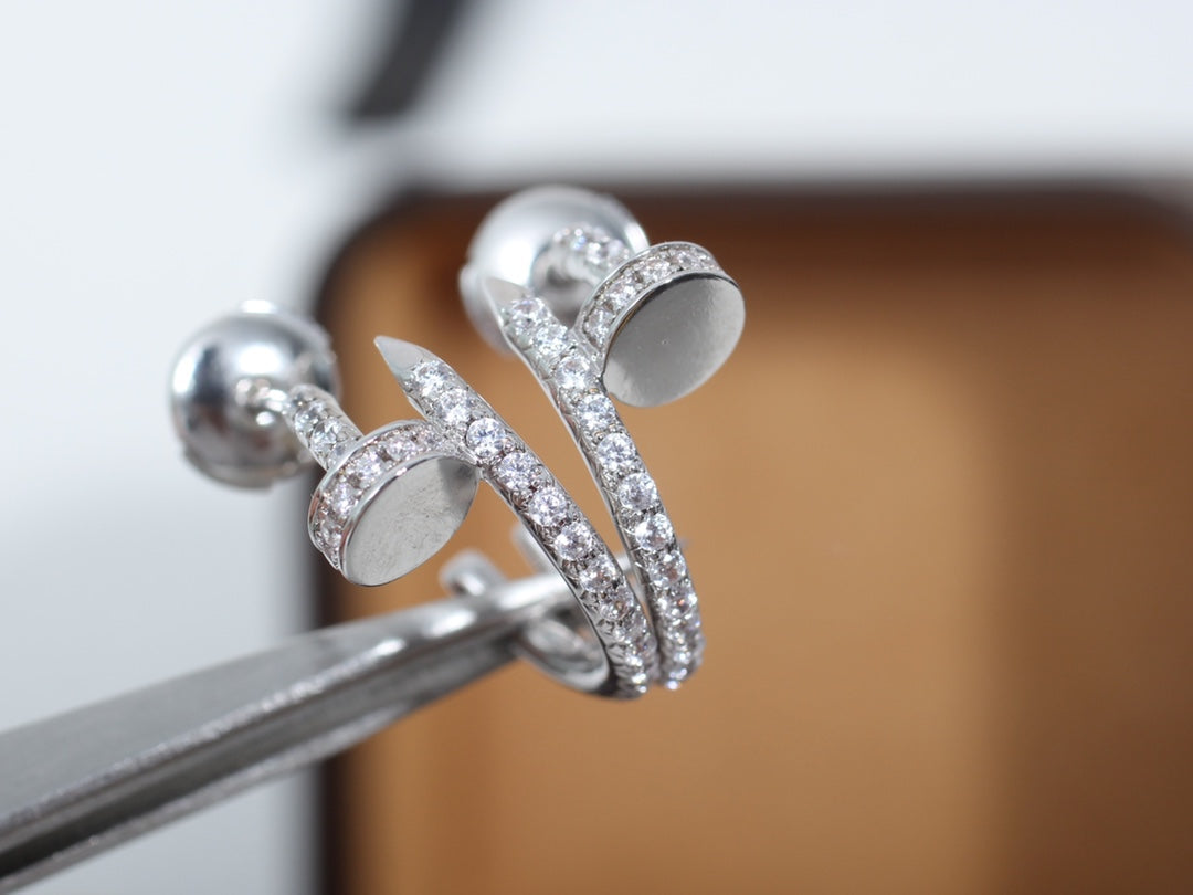 [Regalia jewelry]JUSTE EARRINGS 12.75MM SILVER DIAMOND