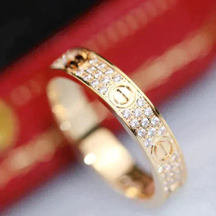[Regalia jewelry]LOVE RING 3.6MM DIAMOND PAVED