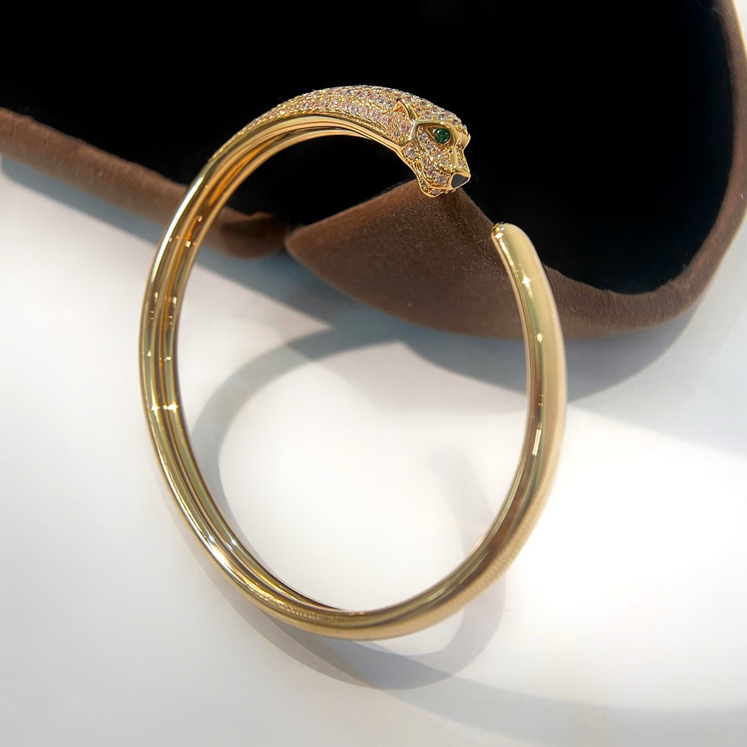 [Regalia jewelry]PANTHERE GOLD DIAMOND OPEN BRACELET