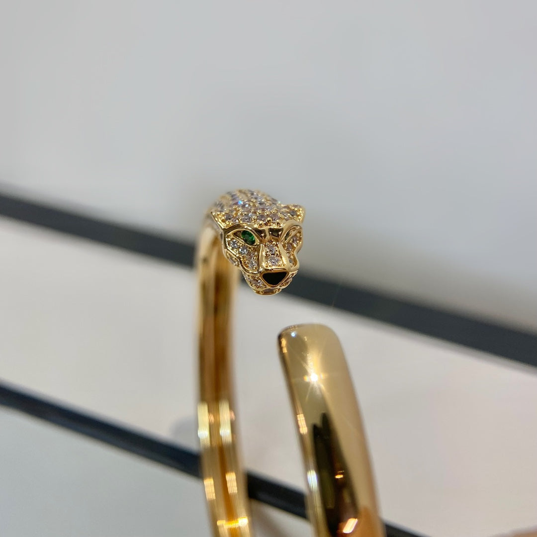 [Regalia jewelry]PANTHERE GOLD DIAMOND OPEN BRACELET