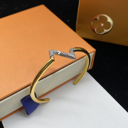 [Regalia jewelry]VOLTE UPSITE DOWN DIAMOND GOLD OPEN BRACELET