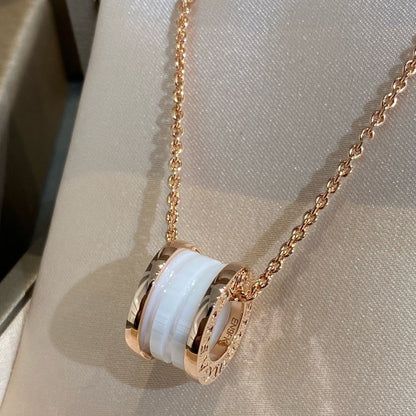 [Regalia jewelry]ZERO 1 WHITE CERAMIC PINK GOLD NECKLACE