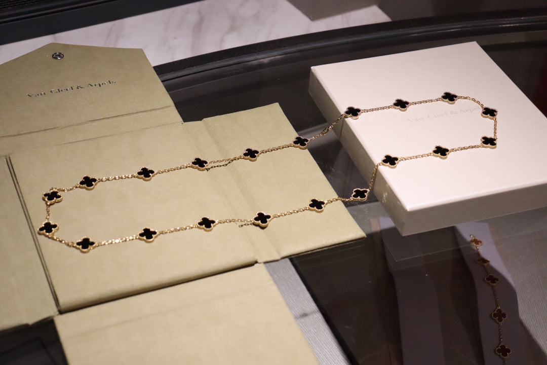 [Regalia jewelry]CLOVER 20 MOTIFS ONYX ROSE GOLD