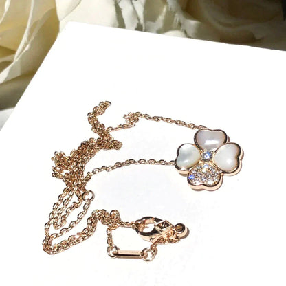 [Regalia jewelry]CLOVER MOP DIAMOND ROSE GOLD NECKLACE
