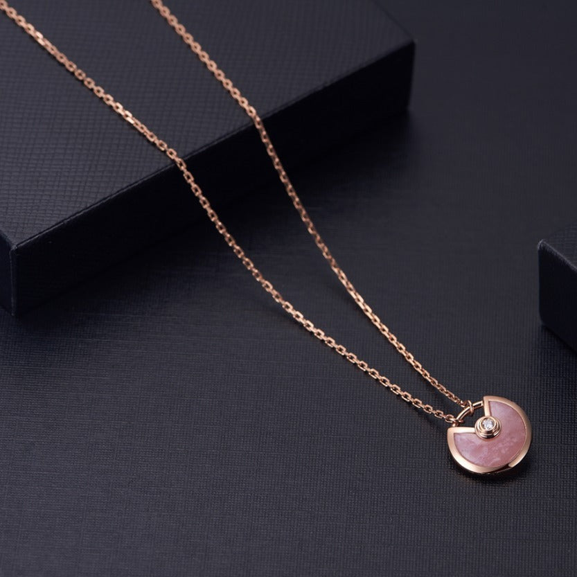 [Regalia jewelry]AMULETTE ROSE GOLD PINK MOP NECKLACE