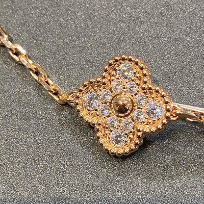 [Regalia jewelry]CLOVER 5 MOTIFS  FULL DIAMOND BRACELET