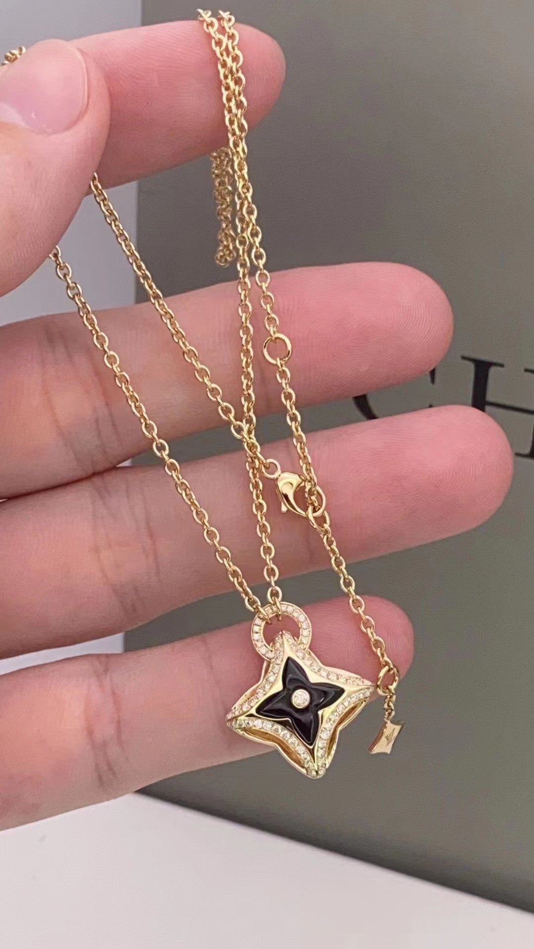 [Regalia jewelry]STAR PEDANT PINK GOLD DIAMOND NECKLACE